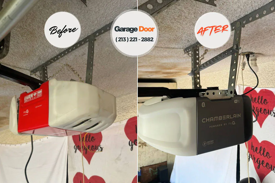 Before and after: garage door repair Treasure Lake, PA